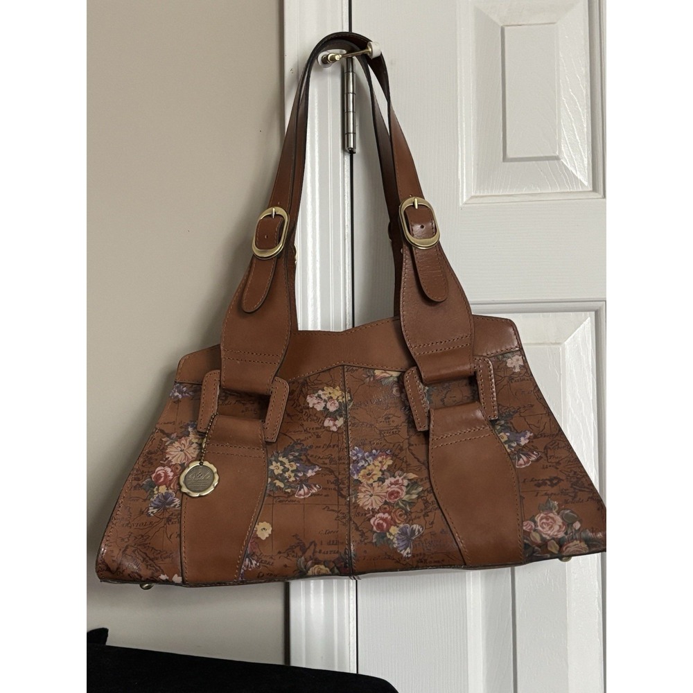 Patricia Nash 10th Anniversary English Garden Floral Map Shoulder Handbag